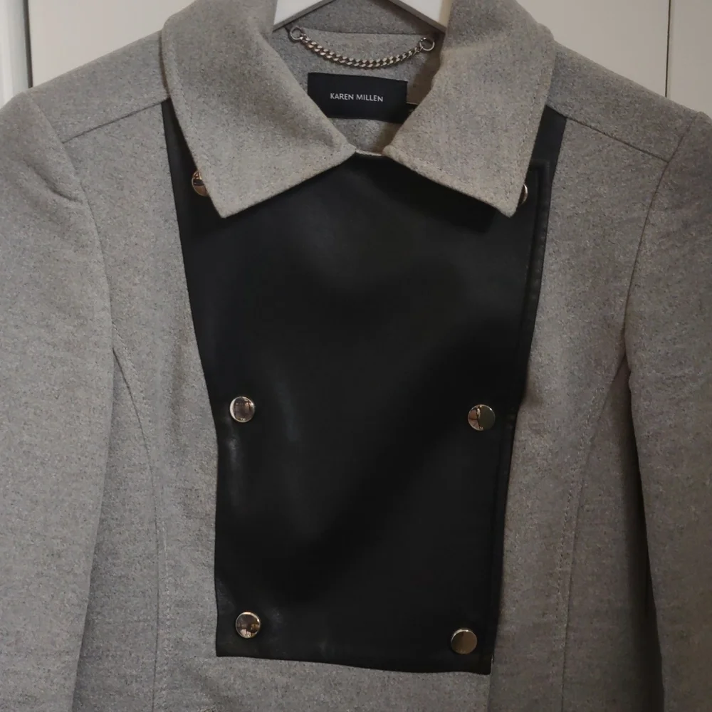 Karen Millen Gray Double Breast Peacoat Size S